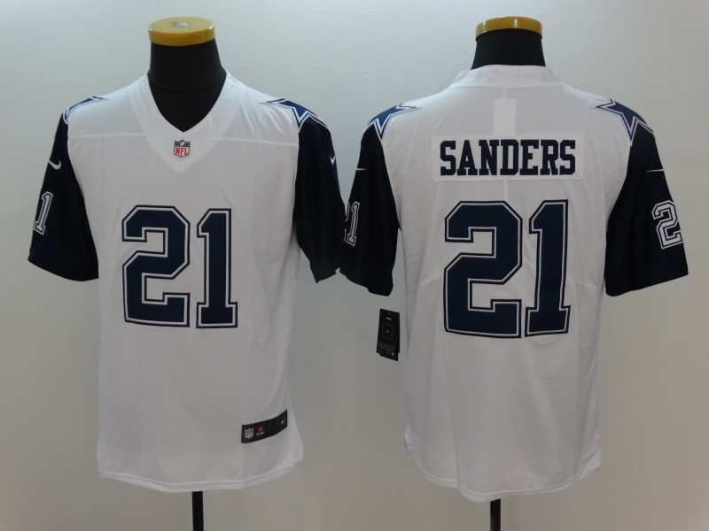 Men's Dallas Cowboys Deion Sanders #21 White Jersey